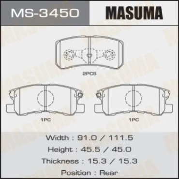 Колодки тормозные Masuma ms3450