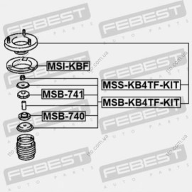 Втулка переднего амортизатора комплект Febest msbkb4tfkit