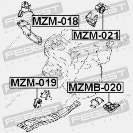 Подушка двигуна задня Febest mzm021