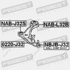 Сайлентблок задний переднего рычага гидравлический Febest nabl32b