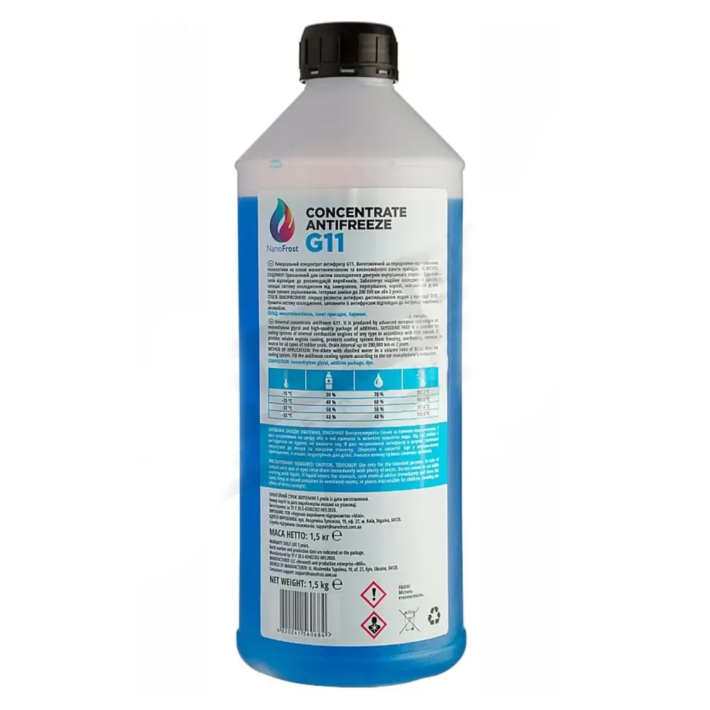 Концентрат антифриза G11 (синий, 1,5 кг, П) NanoFrost 4820241560684