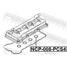 Кільце ущільнювач колодязя свічки комплект Febest ncp008pcs4