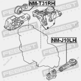 Подушка двигателя правая Febest nmt31rh