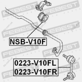 Втулка переднего стабилизатора Febest nsbv10f