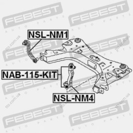 Тяга стабілізатора передня ліва Febest nslnm4