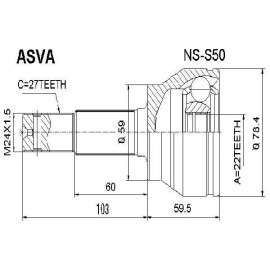 ШРУС наружный ASVA nss50