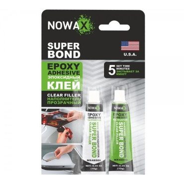 Клей эпоксидный прозрачный SUPER BOND 20гр NOWAX nx48509