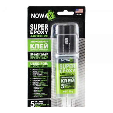 Клей эпоксидный прозрачный SUPER EPOXY ADHESIVE 30гр NOWAX nx49509
