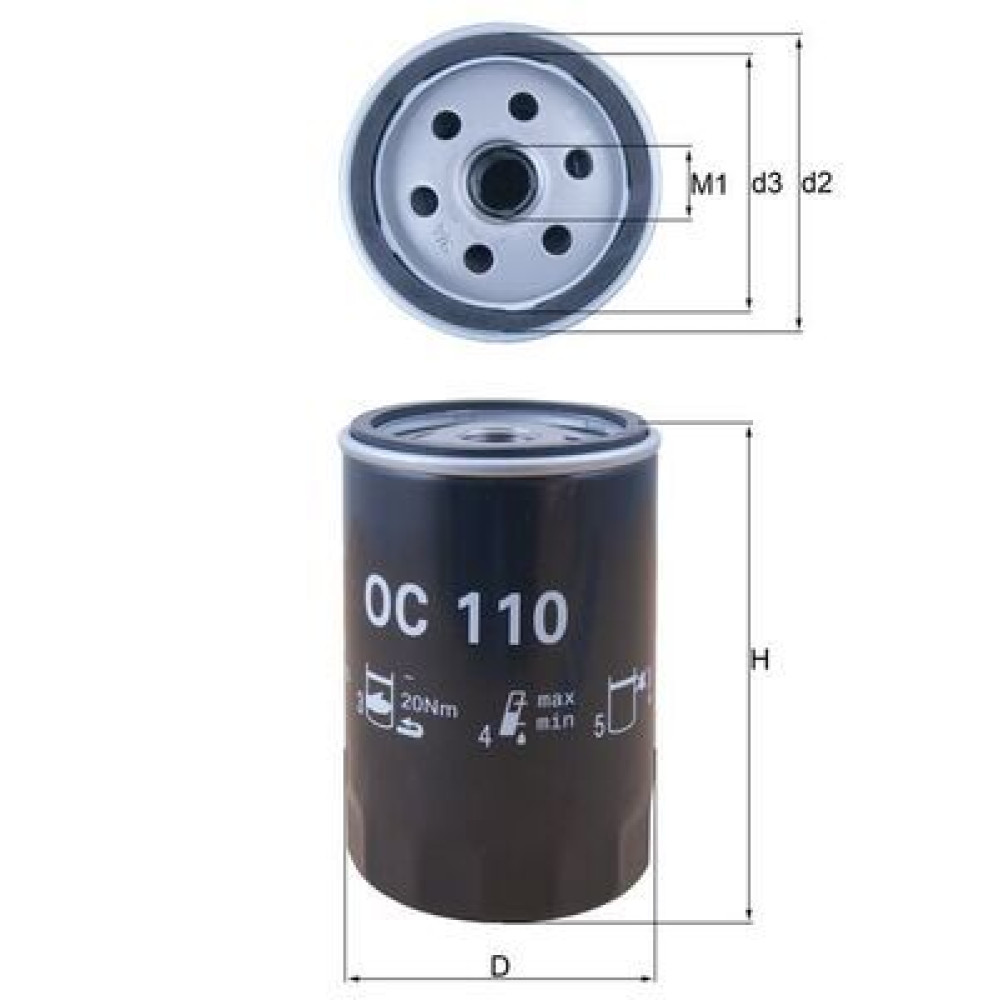 Фільтр оливи MAHLE oc110