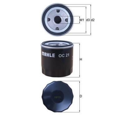 Фільтр масляний бензин MAHLE oc21