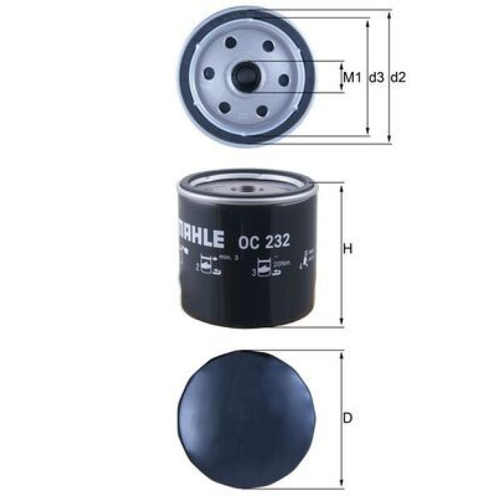 Фільтр оливи MAHLE oc232