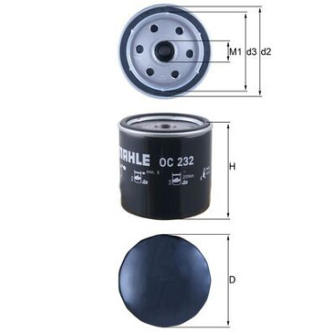Фільтр оливи MAHLE oc232