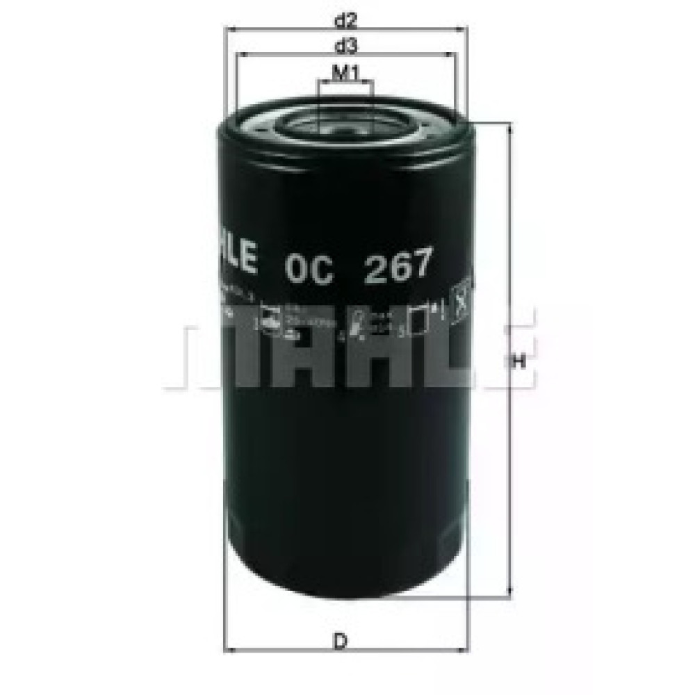 Фільтр оливи MAHLE ORIGINAL oc267