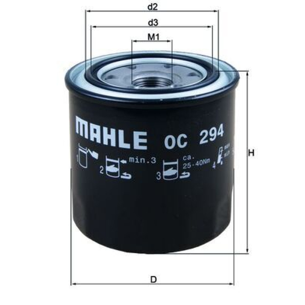 Фільтр оливи MAHLE ORIGINAL oc294