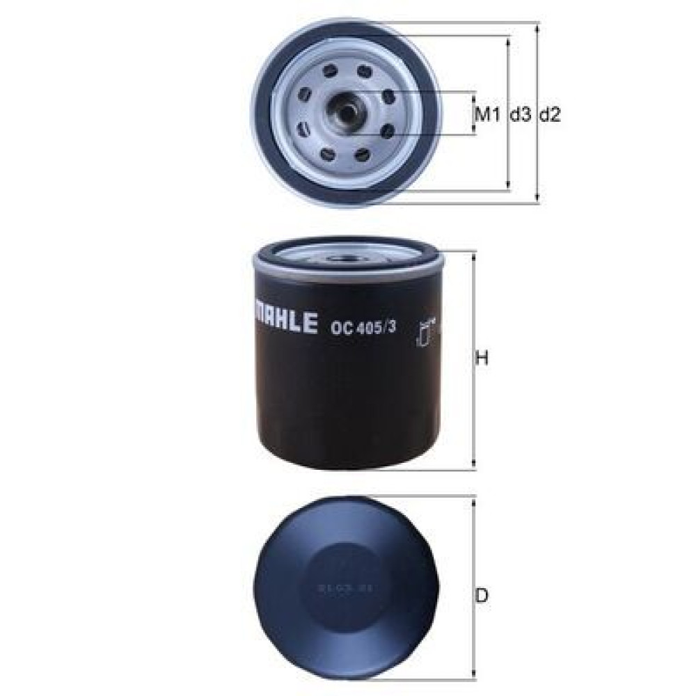 Фільтр оливи MAHLE ORIGINAL oc405/3