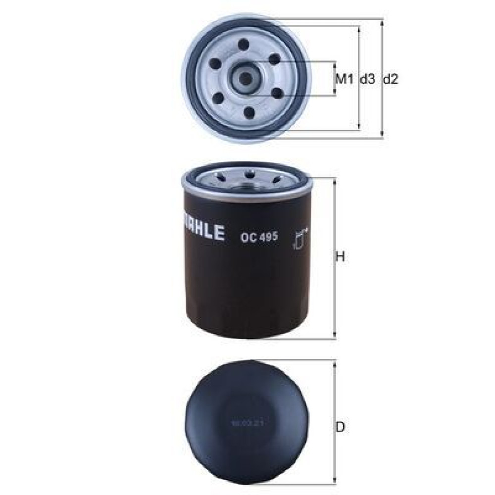 Фільтр оливи MAHLE ORIGINAL oc495