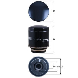 Фільтр оливи MAHLE ORIGINAL oc593/3
