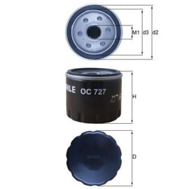 Оливний фільтр MAHLE / KNECHT oc727