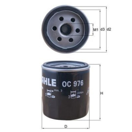 Фільтр оливи MAHLE ORIGINAL oc976