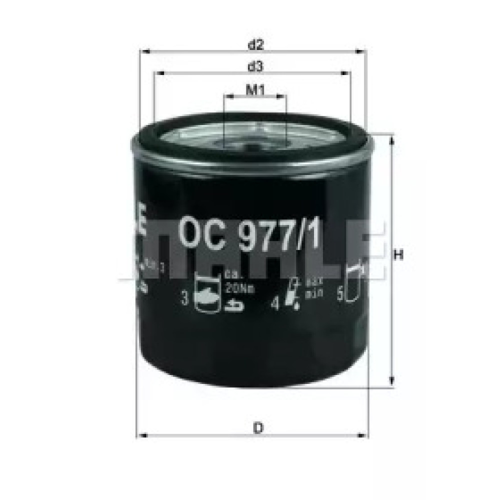 Фільтр оливний MAHLE / KNECHT oc9771