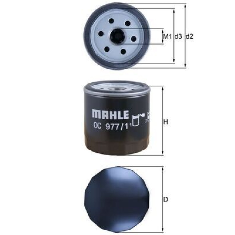Фільтр оливи MAHLE ORIGINAL oc977/1