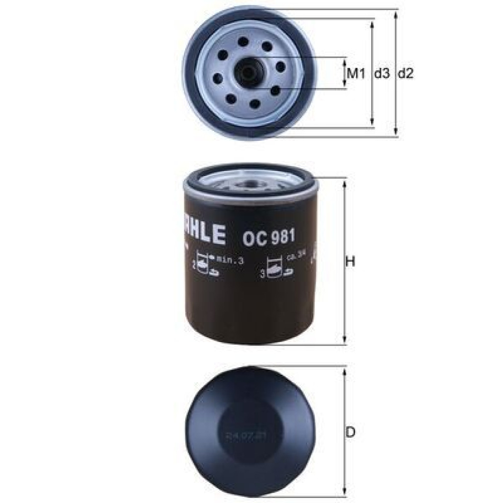 Фільтр оливи MAHLE ORIGINAL oc981