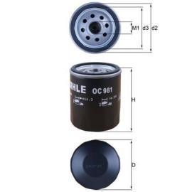 Фільтр оливи MAHLE ORIGINAL oc981