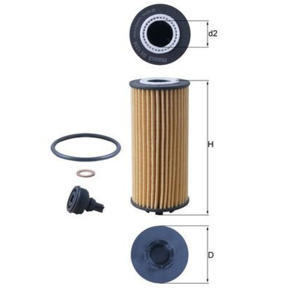 Фильтр масляный MAHLE ox1238d