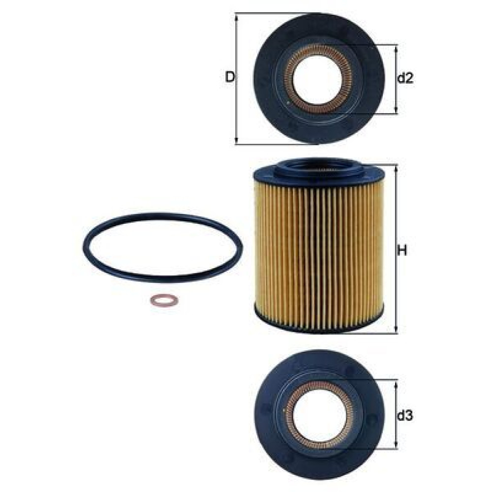 Фільтр оливи MAHLE ORIGINAL ox154/1d