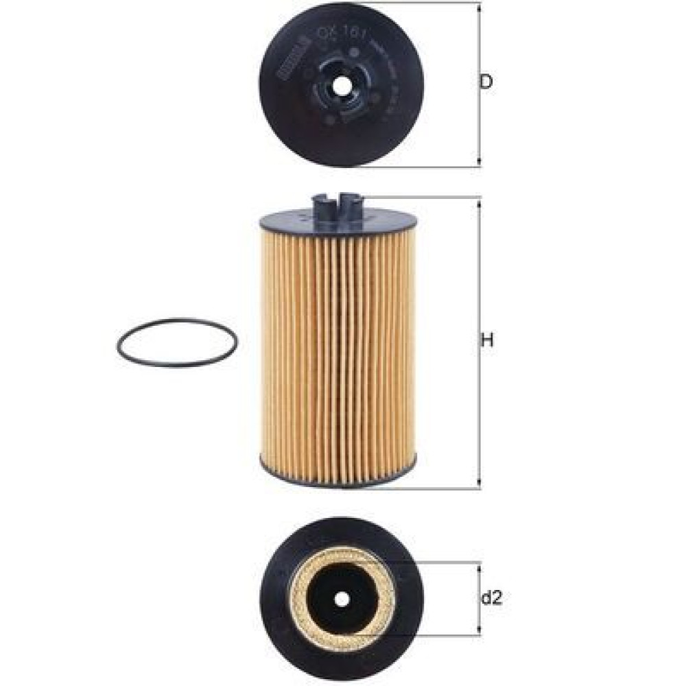 Фільтр оливи MAHLE ORIGINAL ox161d