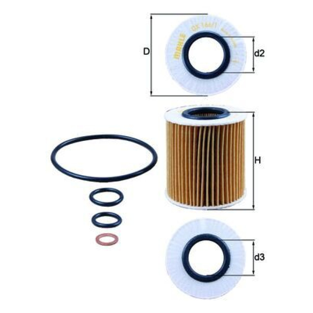 Фільтр оливи MAHLE ORIGINAL ox166/1d