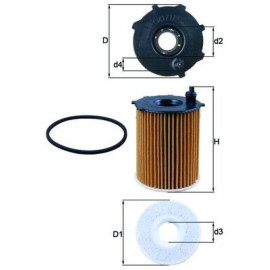 Фільтр оливи MAHLE ORIGINAL ox171/2d