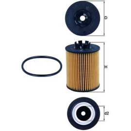 Фильтр масляный MAHLE ox173/2d