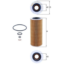 Фільтр оливи MAHLE ORIGINAL ox177/3d