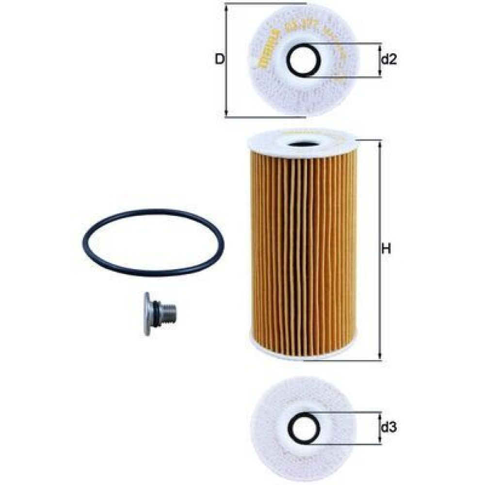 Фільтр оливи MAHLE ORIGINAL ox377d