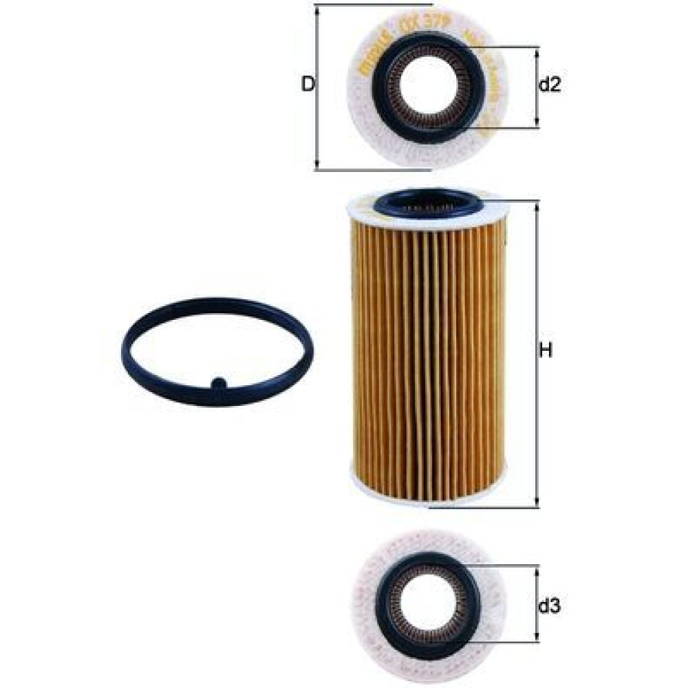 Фільтр оливи MAHLE ORIGINAL ox379d