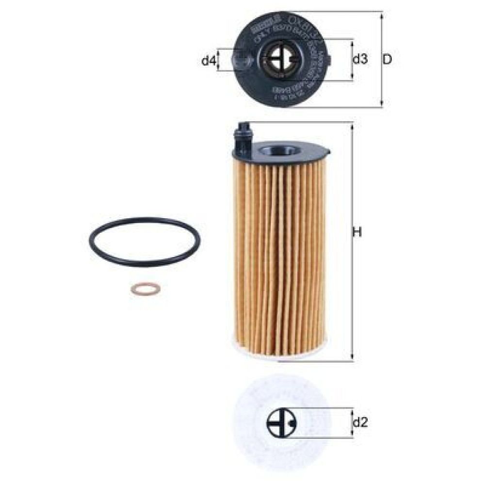 Фільтр оливи MAHLE ORIGINAL ox813/2d
