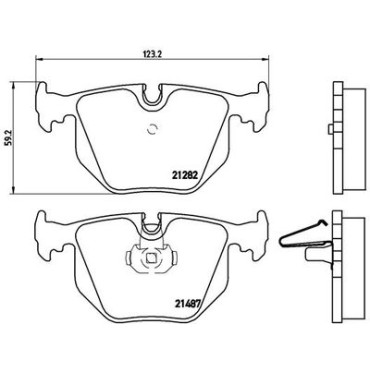 Комплект гальмівних колодок з 4 шт. дисків BREMBO p06020