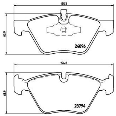 Комплект гальмівних колодок з 4 шт. дисків BREMBO p06040