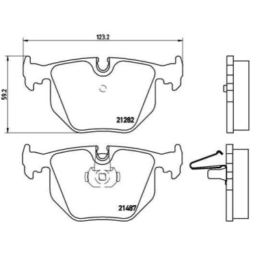 Комплект гальмівних колодок з 4 шт. дисків BREMBO p06044