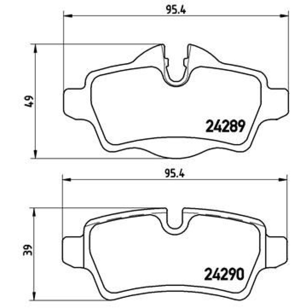 Комплект гальмівних колодок з 4 шт. дисків BREMBO p06052