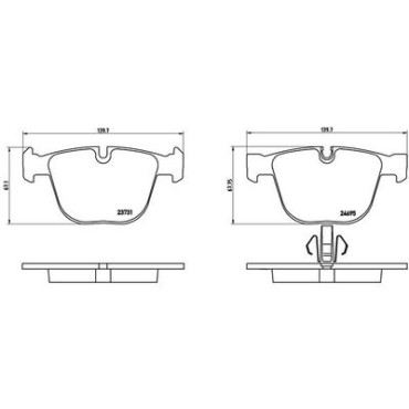 Комплект гальмівних колодок з 4 шт. дисків BREMBO p06053