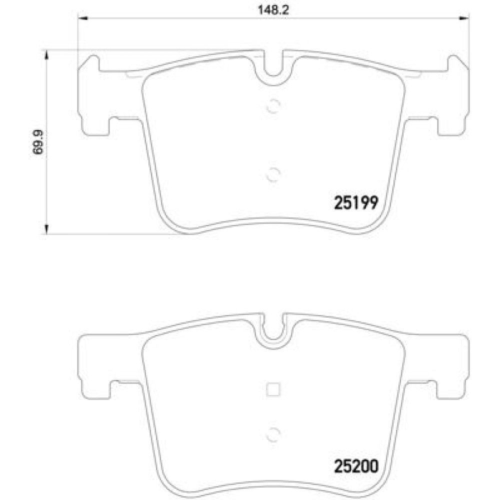 Комплект гальмівних колодок з 4 шт. дисків BREMBO p06075x