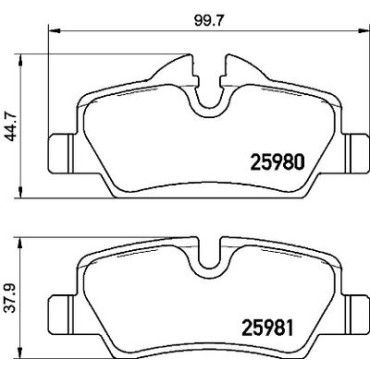 Комплект тормозных колодок из 4 шт. дисков BREMBO p06090
