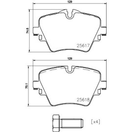 Комплект гальмівних колодок BREMBO p06093