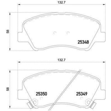 Комплект тормозных колодок из 4 шт. дисков BREMBO p18025