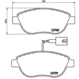 Гальмівні колодки дискові, комплект BREMBO p23087