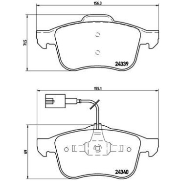 Комплект тормозных колодок из 4 шт. дисков BREMBO p23103