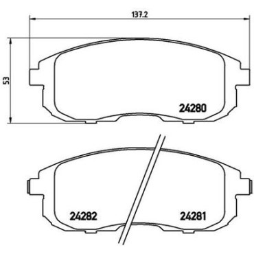 Комплект гальмівних колодок з 4 шт. дисків BREMBO p23126