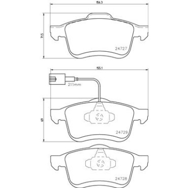 Комплект гальмівних колодок з 4 шт. дисків BREMBO p23130
